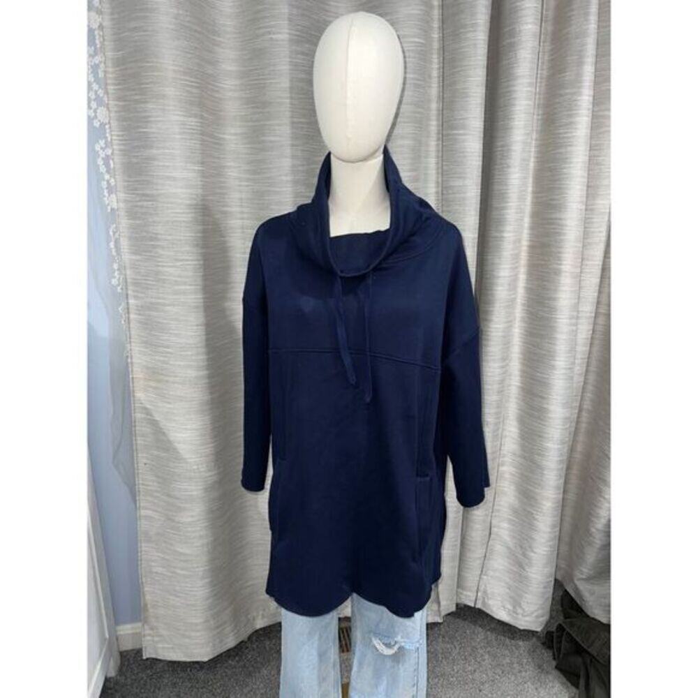 Ugg cowl neck pull overโ sweatshirt in navy blue medium/large